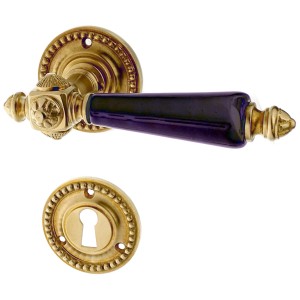 Ferrure de porte de chambre en laiton Art Nouveau de forme exceptionnelle de taille moyenne,grande